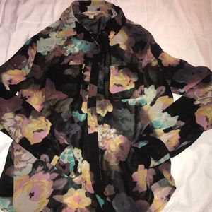 Floral Button-Up Blouse